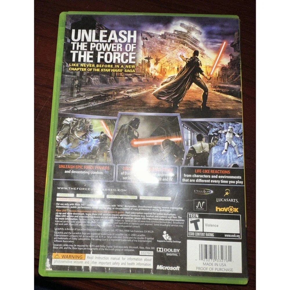 Star Wars The Force Unleashed II 2 (Microsoft Xbox 360) CIB w/ Manual & DIsc